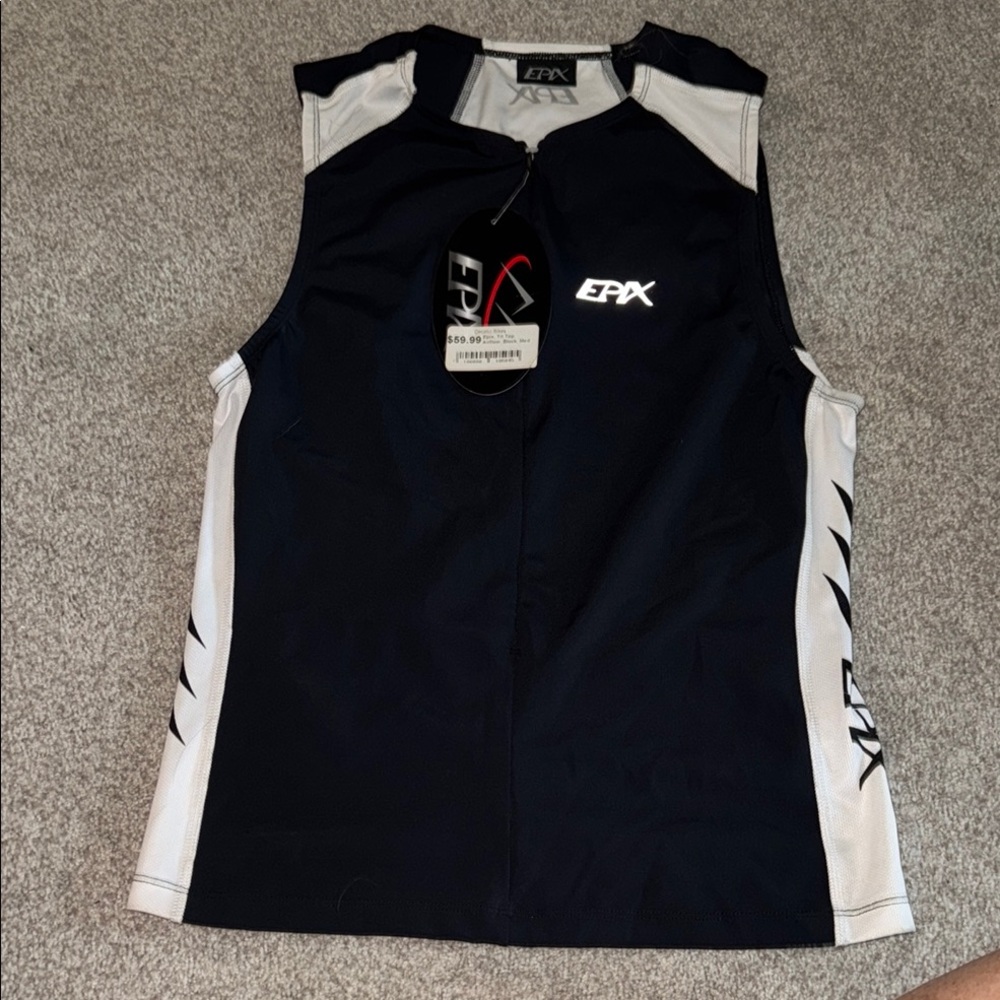 EPX Black and White Sleeveless Cycling Jersey NWT